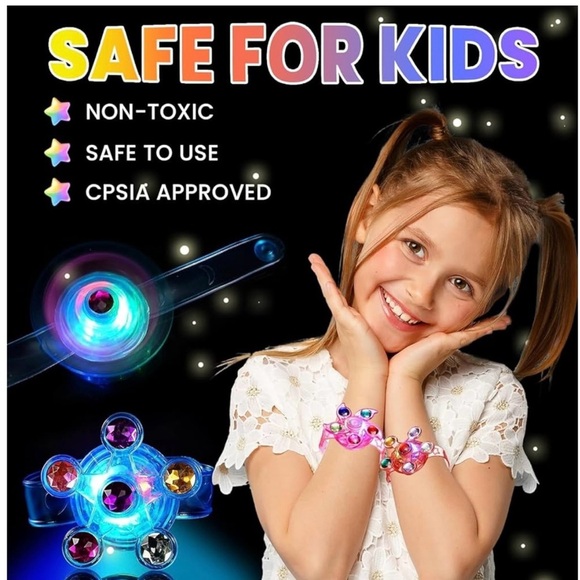 NWT LED Light Up Fidget Spinner Bracelets 12Pack🔥🔥 - Picture 3 of 9